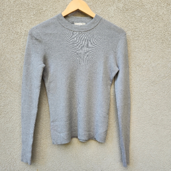 Ag Adriano Goldschmied Sweaters - ADRIANO GOLDSHMEID Women's Sweater Medium Gray Wool Blend Pullover Quiet Luxury